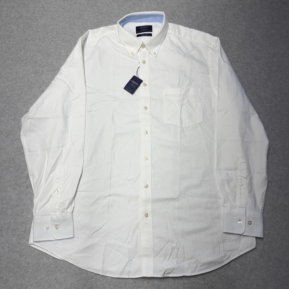 Charles Tyrwhitt Shirt Mens XL White Oxford Classic Fit Button Down Long Sleeve